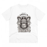 White PC Cotton Gorilla Design Half Sleeve T-Shirt for Men - Round Neck, 180GSM thread count