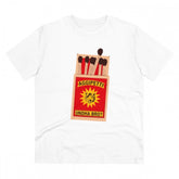 White PC Cotton Men's Telugu Design Half-Sleeve T-Shirt (180GSM) - casual wear