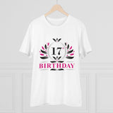 Men's PC Cotton 17th Birthday Printed T Shirt (Color: White, Thread Count: 180GSM)