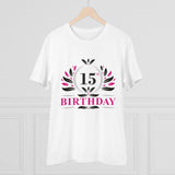White PC Cotton Men's 15th Birthday T-Shirt (Half sleeve, Round neck, 180GSM)