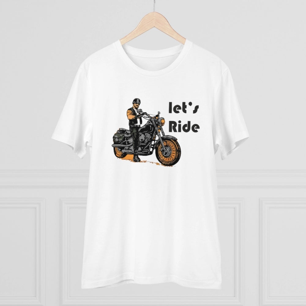 White PC Cotton Men's T-Shirt (Explore The Unseen), 180GSM half sleeve, round neck for casual occasions