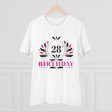 White PC Cotton men's 28th Birthday printed half sleeve round neck T-shirt (180GSM)
