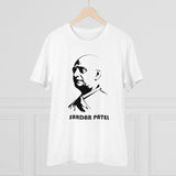 White PC Cotton Men's Sardar Patel Printed Half-Sleeve T-Shirt (180GSM), casual occasion wear
