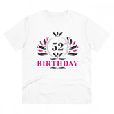 White PC Cotton 52nd Birthday Printed T-Shirt (Half Sleeve, Round Neck), men's casual wear