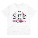 White PC Cotton 47th Birthday Printed Men's T-Shirt (180GSM), half sleeve round neck, casual occasion