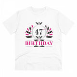 White PC Cotton Men's 47th Birthday Printed Half-Sleeve T-Shirt with Round Neck, 180GSM thread count