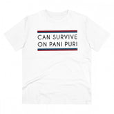 White PC Cotton men's quote-printed half sleeve t-shirt (180GSM) on hanger