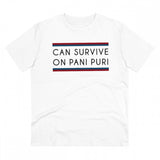 White PC Cotton men's quote-printed half sleeve t-shirt (180GSM) on hanger