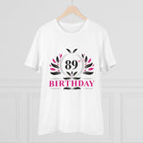 White PC Cotton 89th Birthday T-shirt (Half Sleeve, Round Neck), men's casual wear for birthday celebrations