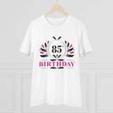White PC Cotton 85th Birthday Printed T-Shirt for Men (Half Sleeve, Round Neck) - 180GSM Thread Count