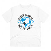 White PC Cotton Explore The Unseen Printed Men's T-Shirt (180GSM), half sleeve round neck for casual occasions