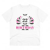 White PC cotton men's 22nd birthday half sleeve round neck t-shirt (180GSM), casual occasion