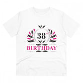 White PC Cotton Men's 38th Birthday Printed Half Sleeve T-Shirt (Casual wear)