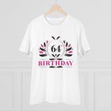 White PC Cotton 64th Birthday Printed Men's T-Shirt (Half Sleeve, Round Neck), 180GSM thread count