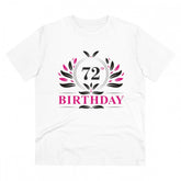 White PC Cotton 72nd Birthday Printed Men's T-Shirt (Half Sleeve, Round Neck)