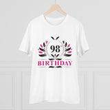 White PC Cotton 98th Birthday Printed Men's T-shirt, half sleeve round neck, 180GSM thread count for casual occasions