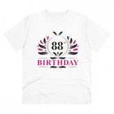 White PC Cotton 88th Birthday Printed Men's T-Shirt (Half Sleeve, Round Neck, 180GSM)