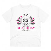 White PC Cotton 85th Birthday T-Shirt (Half Sleeve, Round Neck), 180GSM for men's casual occasion