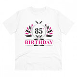 White PC Cotton 85th Birthday T-Shirt (Half Sleeve, Round Neck), 180GSM for men's casual occasion