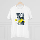White PC Cotton Work From Home T-Shirt (Half Sleeve, Round Neck), 180GSM for men's casual wear