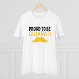 White PC Cotton Men's "Proud To Be Gujarati" Half Sleeve T-Shirt (180GSM)