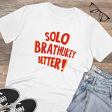 White PC Cotton Telugu Design Men's Half Sleeve T-Shirt (180GSM), casual wear on model