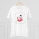 White PC Cotton Telugu Design Men's Half Sleeve T-Shirt, 180GSM thread count for casual wear