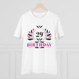 White PC Cotton 29th Birthday Printed Men's T-Shirt (180GSM), half sleeve round neck design for casual occasions