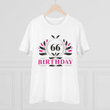 White PC Cotton 66th Birthday Printed Men's T-Shirt (Half Sleeve, Round Neck), 180GSM thread count