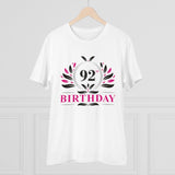 White PC Cotton 92nd Birthday Printed Men's T-Shirt (Half Sleeve, Round Neck)