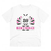 White PC cotton 80th birthday printed men's t-shirt (half sleeve, round neck), high quality thread count 180GSM