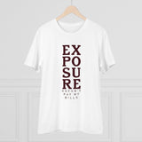White PC Cotton Exposure Printed T-Shirt, half sleeve, round neck for men's casual occasions