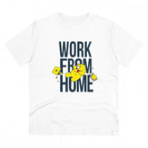 White PC Cotton Work From Home T-shirt (180GSM), half sleeve round neck design for men's casual wear