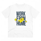 White PC Cotton Work From Home T-shirt (180GSM), half sleeve round neck design for men's casual wear