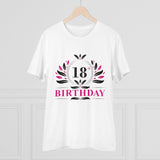 White PC Cotton Men's 18th Birthday Printed T-Shirt (Half Sleeve, Round Neck, 180GSM)