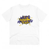 White PC Cotton Men's Telugu Design Half Sleeve T-Shirt (180GSM), casual wear on model