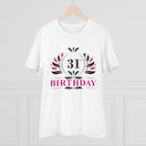 White PC cotton 31st birthday printed half sleeve t-shirt for men (180GSM)