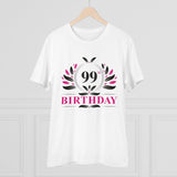 White PC Cotton Men's 99th Birthday Printed Half Sleeve T-Shirt (180GSM), casual occasion wear for men