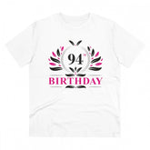 White PC Cotton Men's 94th Birthday Printed Half Sleeve T-Shirt, 180GSM thread count