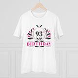 White PC Cotton 93rd Birthday Printed T-Shirt (180GSM), half sleeve round neck, men's casual wear