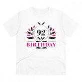 White PC Cotton Men's 92nd Birthday Printed Half-Sleeve T-Shirt on display