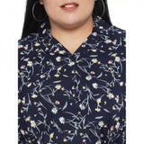 Blue polyester fit-and-flare dress for women, perfect casual wear