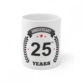 Ceramic 25th Anniversary Printed Coffee Mug (Color: White, Capacity:330ml)