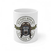 White ceramic coffee mug with Gorilla design, holds 330ml, ideal for daily use
