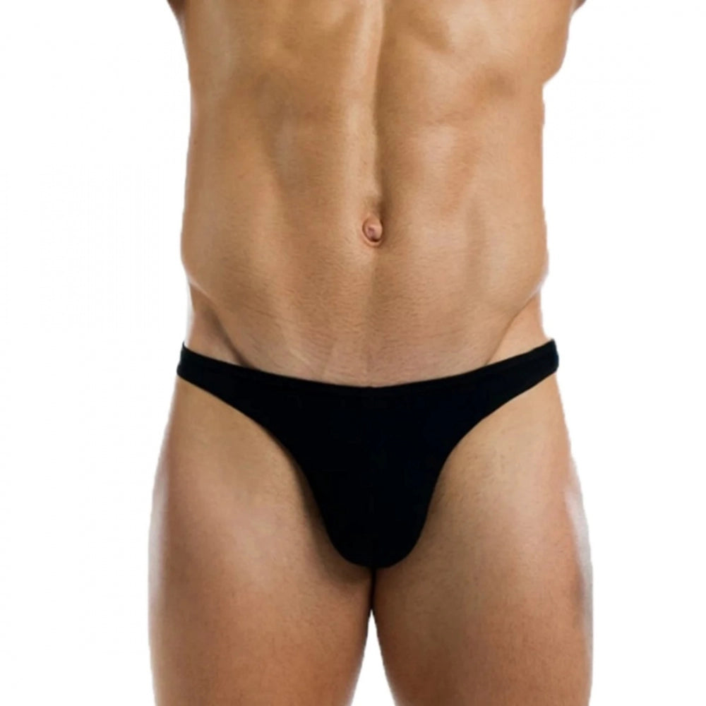 Black bamboo spandex men's underwear - sweat-resistant, UV protection, ultra-fresh fabric. Close-up image of bikini briefs