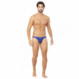 Blue cotton spandex men's hip cut briefs underwear - smooth fit, contoured pouch, all-day fresh technology