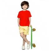 Red cotton boys half sleeve t-shirt, casual wear for active play