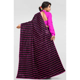Pink Vichitra saree with unstitched brocade blouse (5-6 mtrs), adorned with sequence work for party wear
