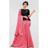 Gajari Vichitra silk saree with mirrorwork blouse (5-6 mtrs), daily wear Indian fashion