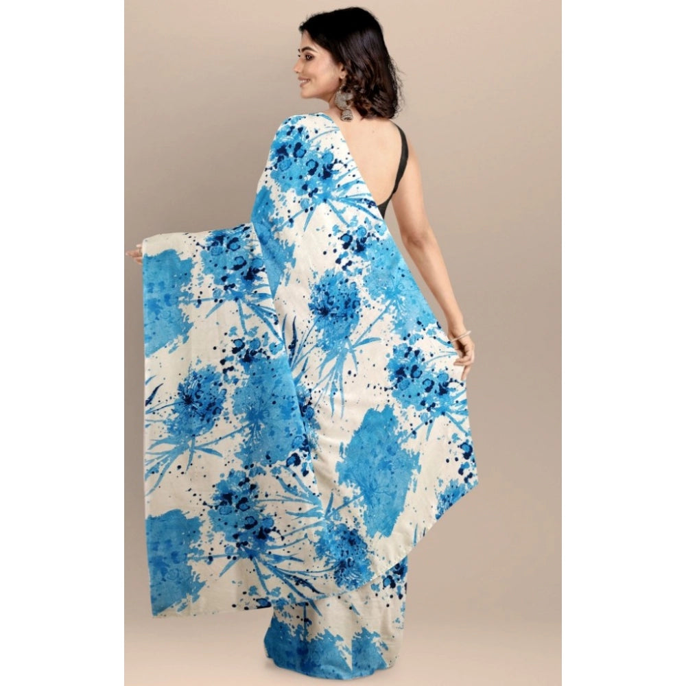 Sky Joya Silk saree with blouse (5-6 mtrs), printed daily wear featuring unstitched solid Banglory silk blouse